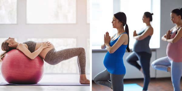 how your activities prepare you for sleep - swiss ball exercise and pregnancy yoga class
